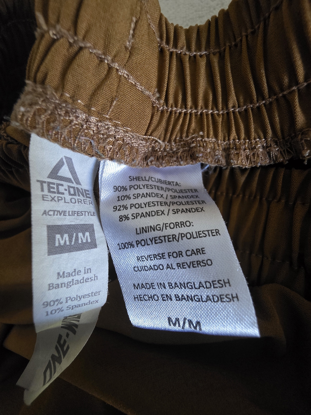 Men's Brown Hybrid Cargo Shorts with Drawstring Waist - Picture 3 of 6